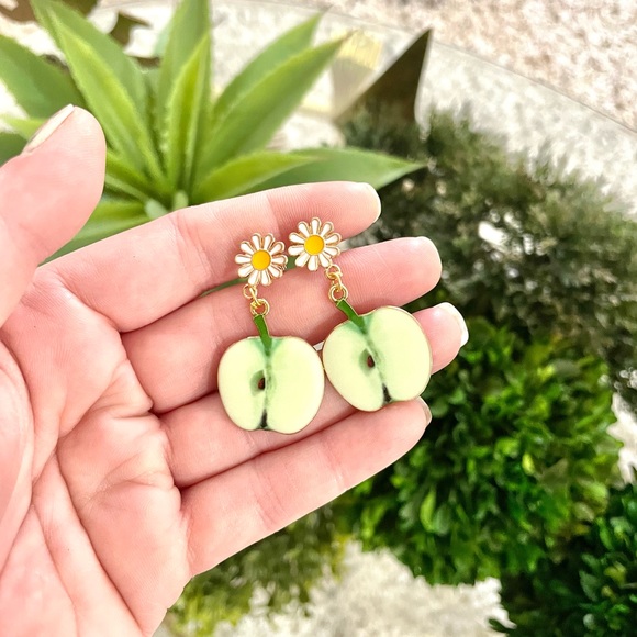 Floral Apple Earrings - Picture 2 of 5